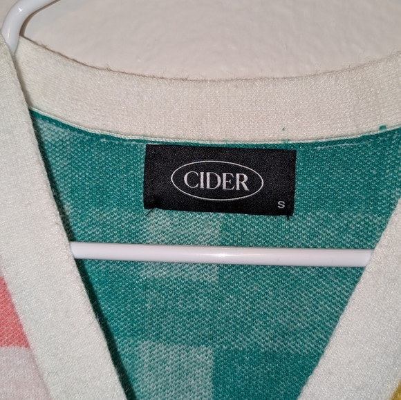 Cider colorful check picnic cardigan sweater - sz S - Picture 2 of 5